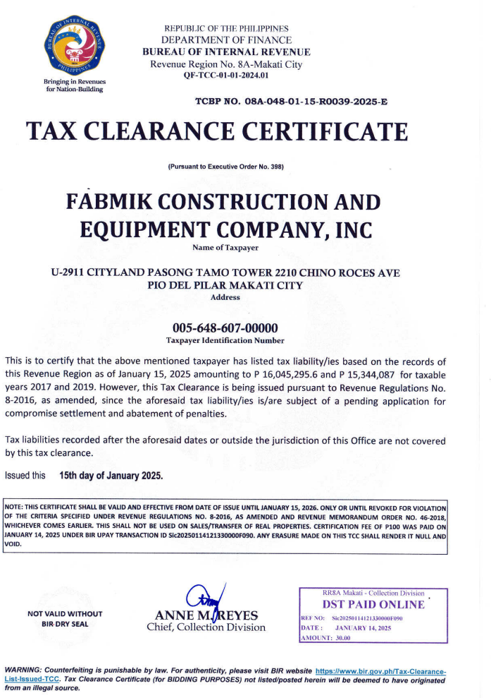 BIR tax clearance 2