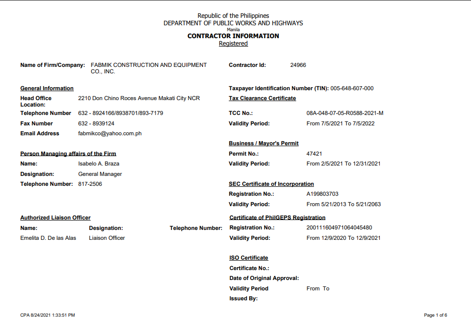 DPWH certificate 1