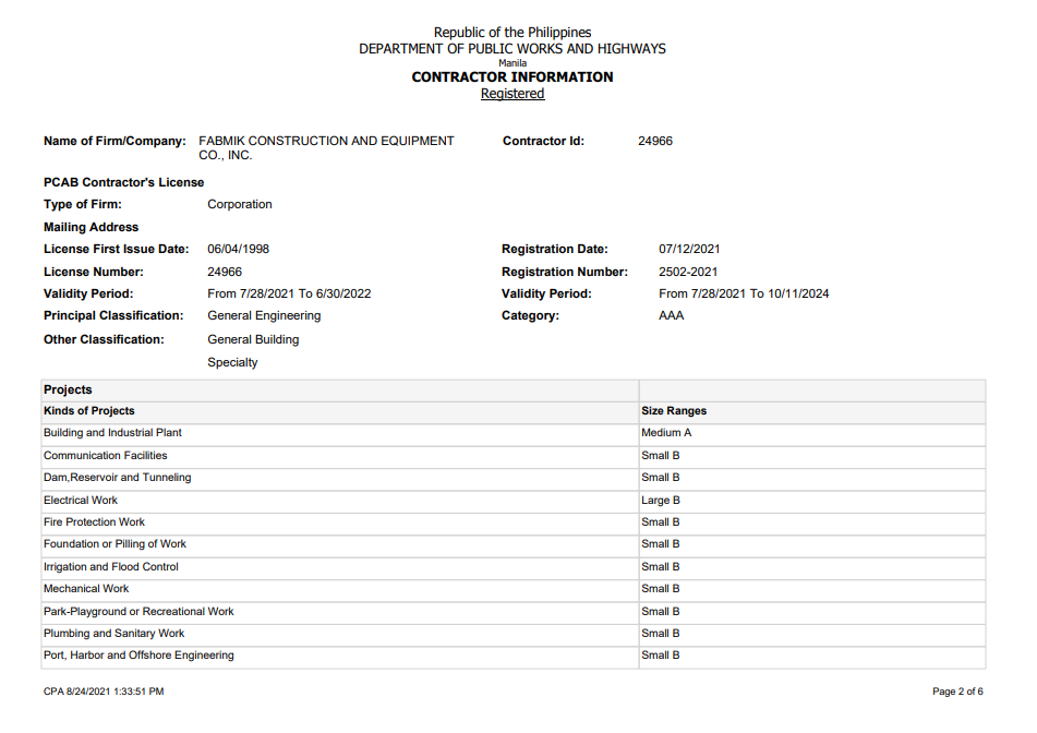 DPWH certificate 2